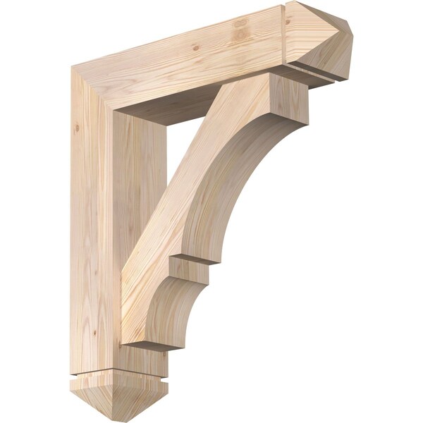 Ekena Millwork Balboa Arts and Crafts Smooth Bracket w/ Offset Brace, Douglas Fir, 7 1/2"W x 30"D x 34"H BKT0806X30X34BOA03SDF - main